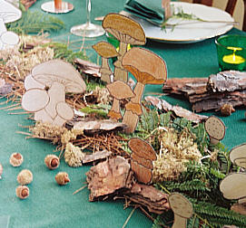 Dekoration Herbst mit Pilzen